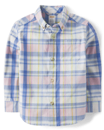Chemise boutonnée en popeline assortie à carreaux pour garçons - Spring Celebrations