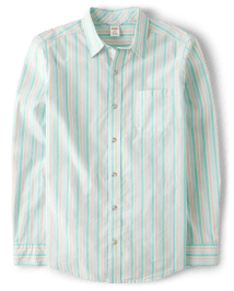 Mens Dad And Me Striped Poplin Button Up Shirt - Signs of Spring