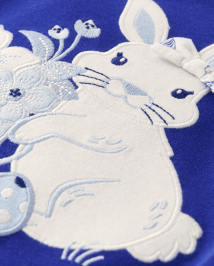 Haut arrosoir lapin brodé pour filles - Blue Belle