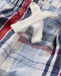 Short à enfiler à carreaux pour garçons - Champ de baseball