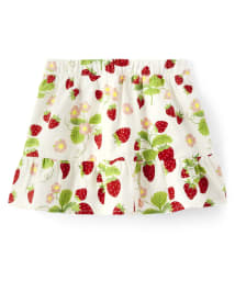 Girls Strawberry Ruffle Skort - Strawberry Sweetie