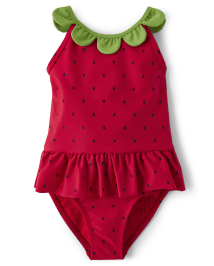 Girls Strawberry One Piece Swimsuit - Swim