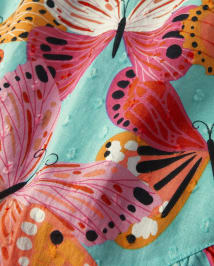 Girls Butterfly Hanky Hem Dress - Little Essentials