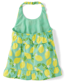 Girls Lemon Halter Top - Little Essentials