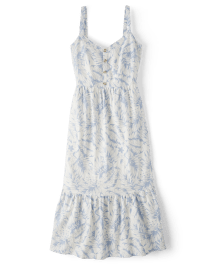 Womens Matching Family Palm Leaf Ruffle Dress - Little Essentials