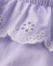 Girls Eyelet Ruffle Tank Top - Little Essentials