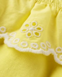 Girls Eyelet Ruffle Top - Little Essentials