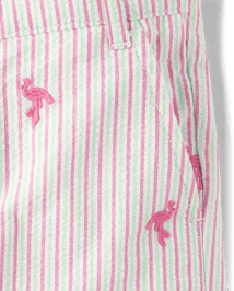 Boys Schiffli Flamingo Chino Shorts - Seaside Palms