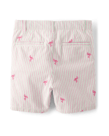 Boys Schiffli Flamingo Chino Shorts - Seaside Palms
