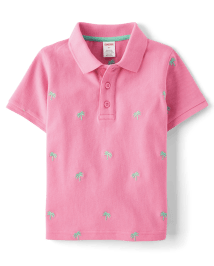 Boys Schiffli Palm Tree Polo - Seaside Palms