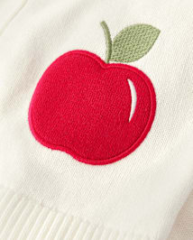 Cardigans brodés à motif de pommes pour fille - Classroom Cutie