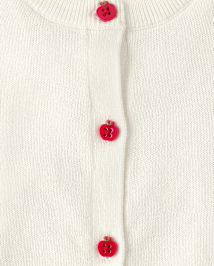 Cardigans brodés à motif de pommes pour fille - Classroom Cutie