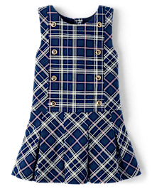 Girls Plaid Pleated Jumper - Classroom Cutie