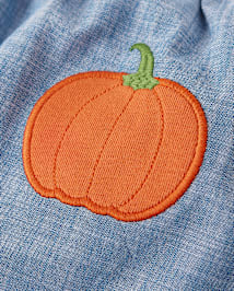 Girls Embroidered Pumpkin Chambray Skort - Autumn Adventures