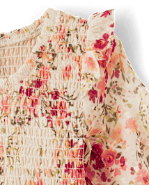 Robes à volants smockés fleuris Fille - Country breloque