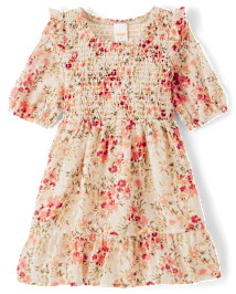 Robes à volants smockés fleuris Fille - Country breloque