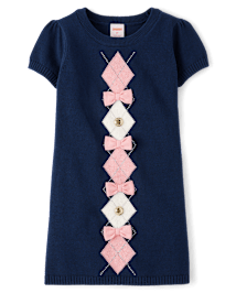 Fille Argyle Robe chandail - Classroom Cutie