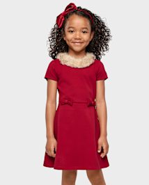 Girls Bow Ponte Dress - All Dressed Up