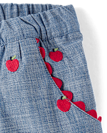 Girls Embroidered Apple Chambray Skort - Classroom Cutie