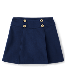 Girls Pleated Button Ponte Skort - Classroom Cutie