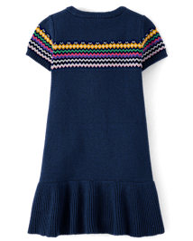 Fille Intarsia School Supplies à basque Robe chandail - Classroom Cutie