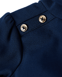 Haut à col roulé boutonné pour fille - Little Essentials
