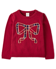 Girls Embroidered Bow Sweater - All Dressed Up