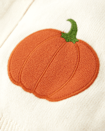 Cardigans brodés citrouilles pour fille - Aventures d'automne