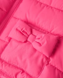 Girls Quilted Bow Puffer Vest - Little Essentials