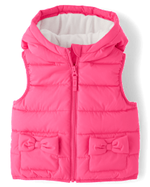 Girls Quilted Bow Puffer Vest - Little Essentials