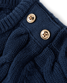 Girls Cable Knit Button Sweater - Little Essentials
