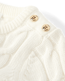 Girls Cable Knit Button Sweater - Little Essentials