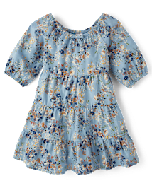 Robes à plusieurs niveaux en flanelle florale Fille - Country breloque