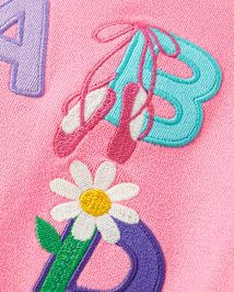 Haut tulipe brodé avec lettres pour fille - Classroom Cutie