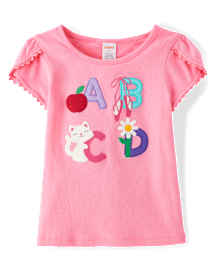 Haut tulipe brodé avec lettres pour fille - Classroom Cutie