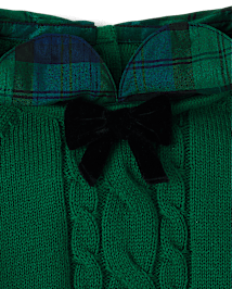 Girls Bow Cable Knit Sweater - All Dressed Up