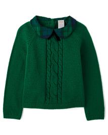 Girls Bow Cable Knit Sweater - All Dressed Up