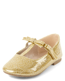 Girls Glitter T Strap Ballet Flats - All Dressed Up