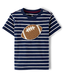 Haut de football brodé à rayures pour garçons - Classroom Cutie