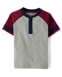 Haut Henley à contraste de couleurs pour garçons - Classroom Cutie