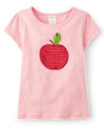 Fille Paillettes Apple Top - Classroom Cutie