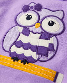Haut crayon brodé à motif hibou pour fille - Classroom Cutie