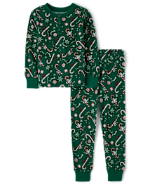 Girls candy cane pajamas hotsell