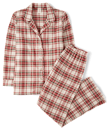 Pyjama en flanelle à carreaux pour femmes - Gymmies