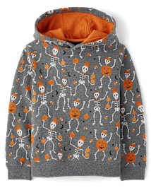 Boys Skeleton Fleece Hoodie - Halloween