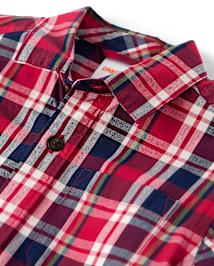 Boys Plaid Poplin Button Up Shirt - Classroom Cutie