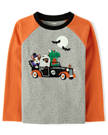 Haut superposé brodé pour garçon - Halloween