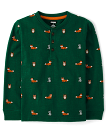 Haut Henley Fox pour garçons - Aventures d'automne