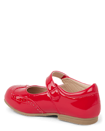 Girls Perforated Faux Patent Leather Ballet Flats - Classroom Cutie