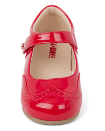 Girls Perforated Faux Patent Leather Ballet Flats - Classroom Cutie